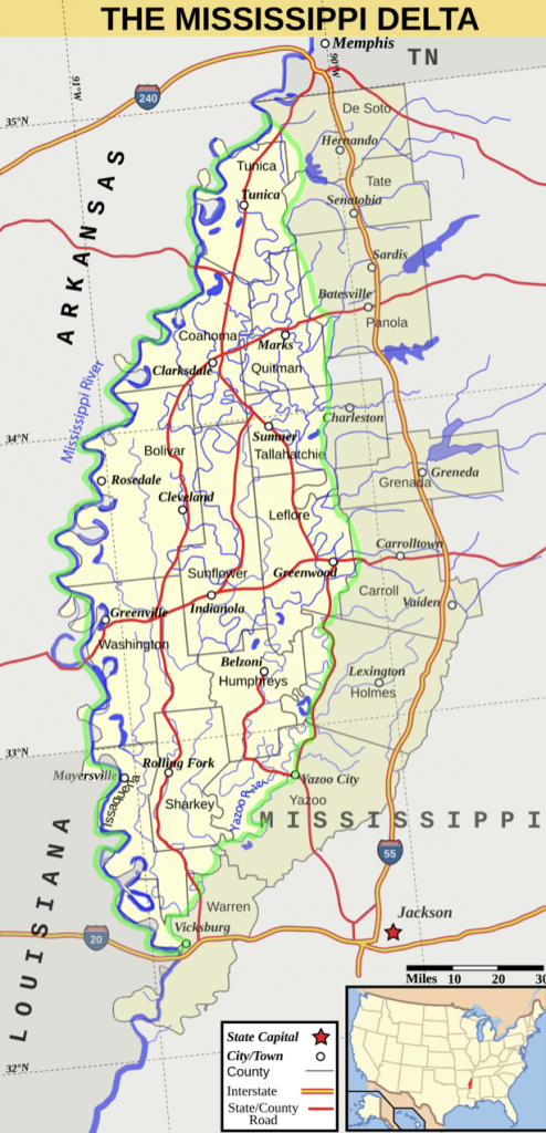 A map of the Mississippi Delta