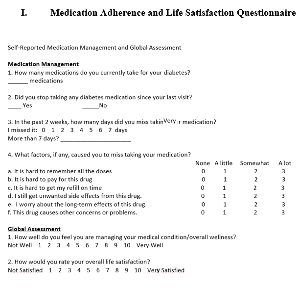 Figure 3: Medication Management And Life Satisfaction Questionnaire