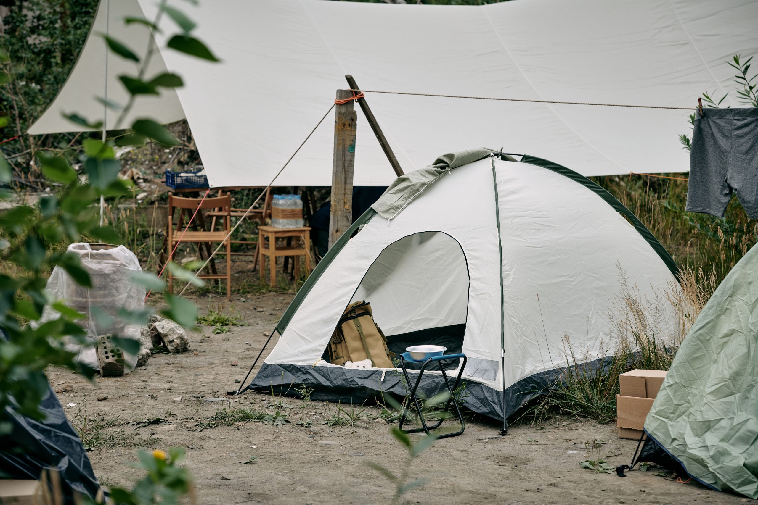 Tent in rural area