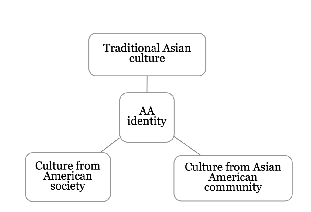 Figure 5. Triangular relationship of Asian American (AA) identitity suggested by Dr. Hesung Chun Koh