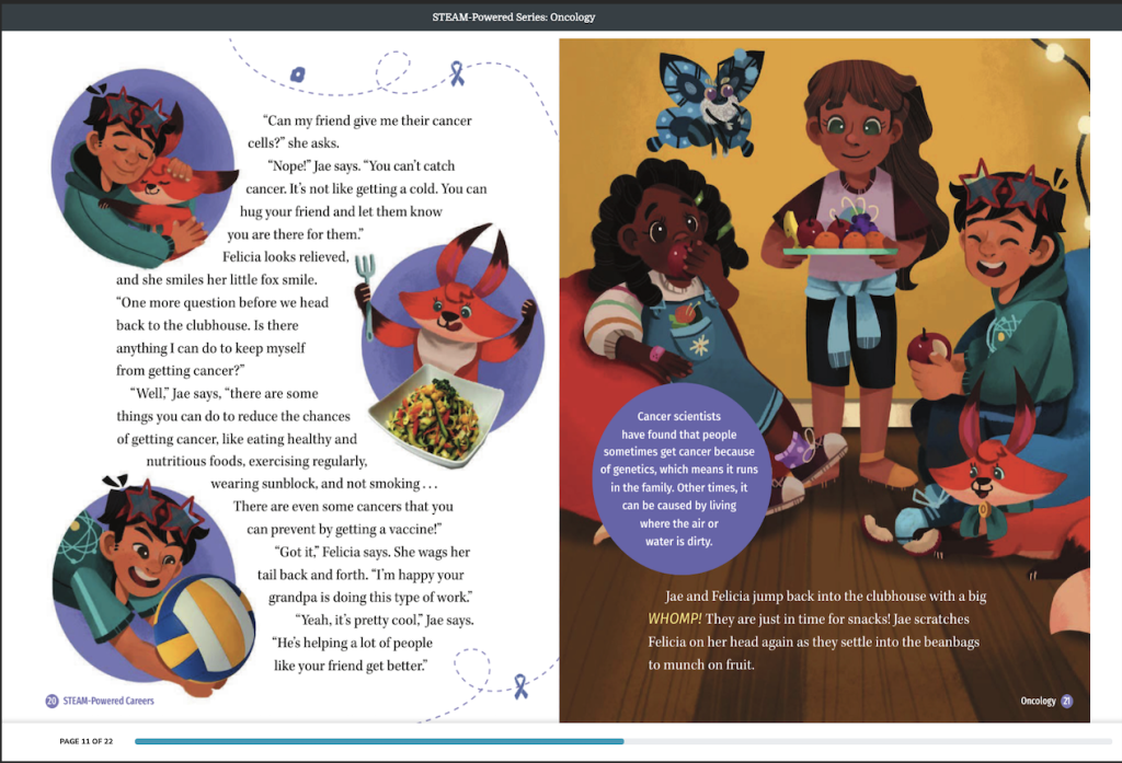 Figure 3: Screenshot of the book pages promoting public health through nutrition. Contributed by Room to Read