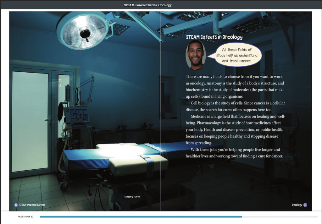 Figure 4: Screenshot of the Book pages that promote Public Health Careers. Contributed by Room to Read